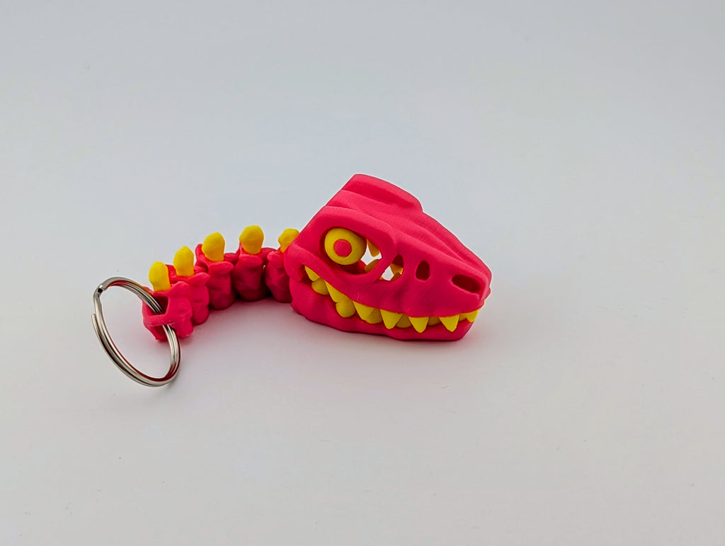 Strawberry Banana Raptor Keychain