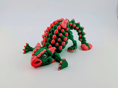 3D Printed Ankylosaurus Figurine – Watermelon Summer Dinosaur Toy