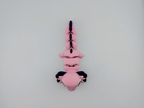 3D Printed Axolotl Figurine – Pink and Purple Cute Axolotl Toy
