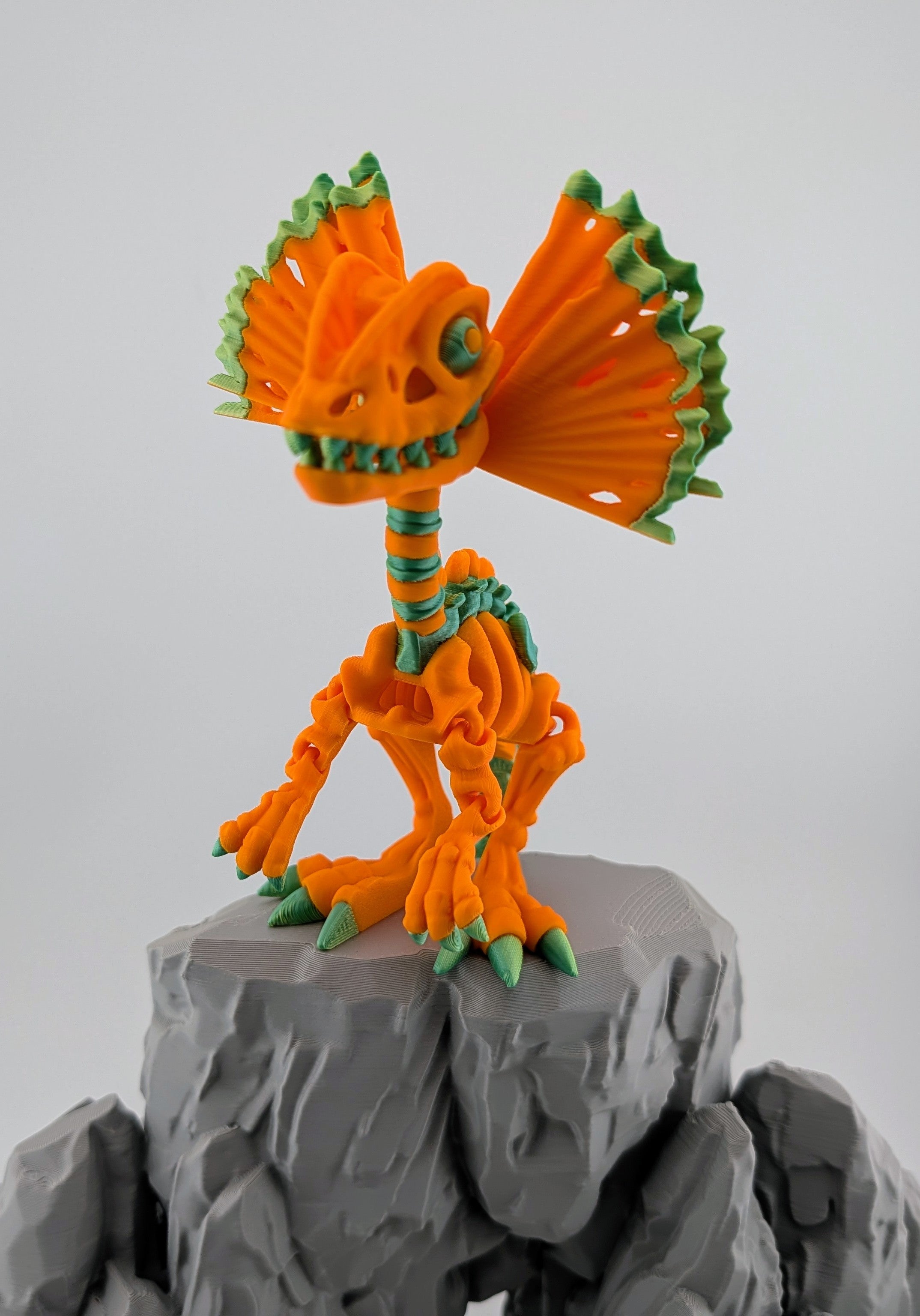 Orange and Green Dilophosaurus