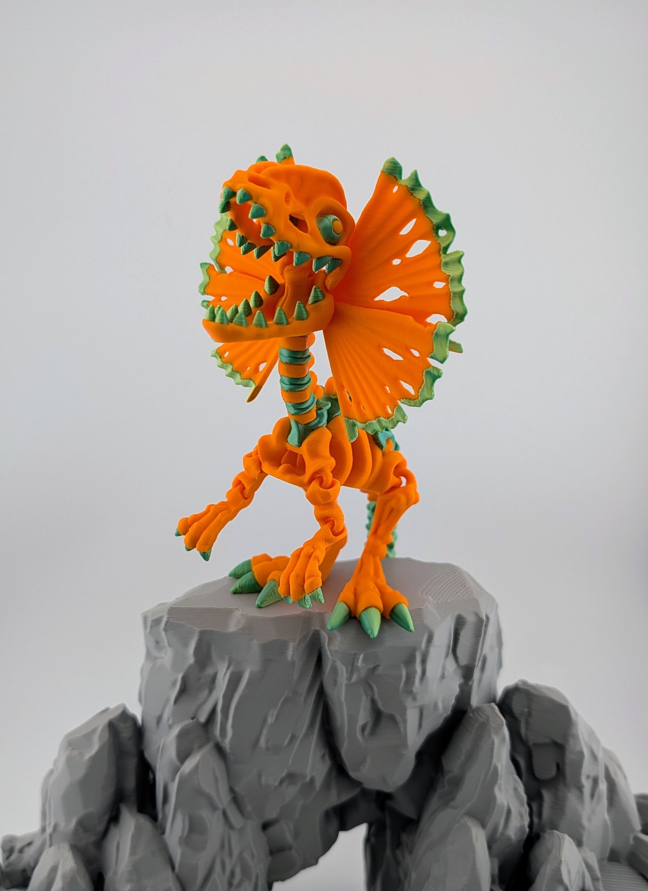 Orange and Green Dilophosaurus